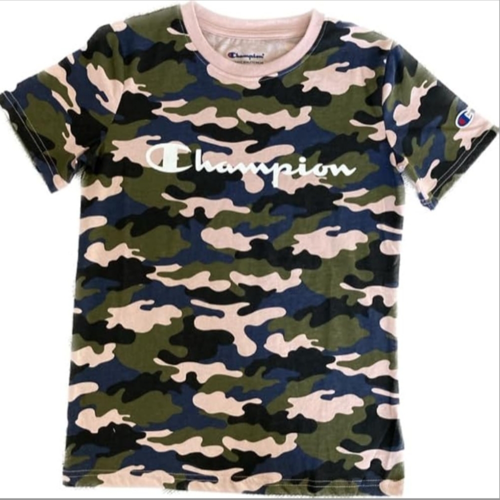 CHAMPION Kids Unisex Camo Desert Stone, Tee Shirt Large